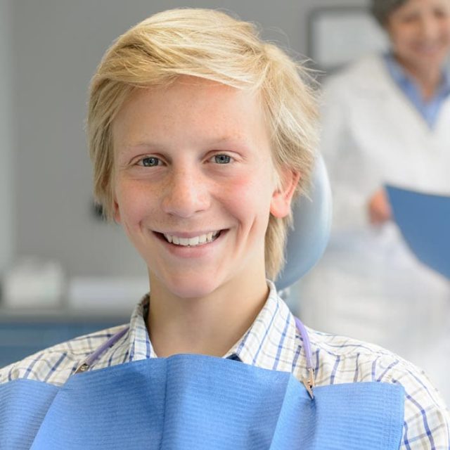 young boy visiting the dentist